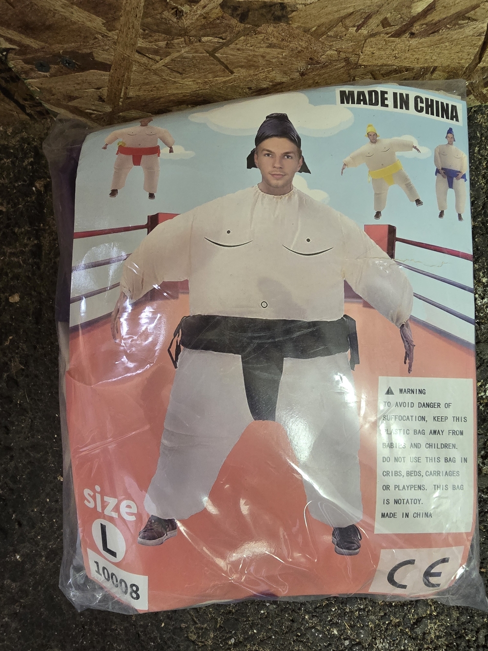 Inflatable Sumō Costume Pants - White/Purple (Size L)